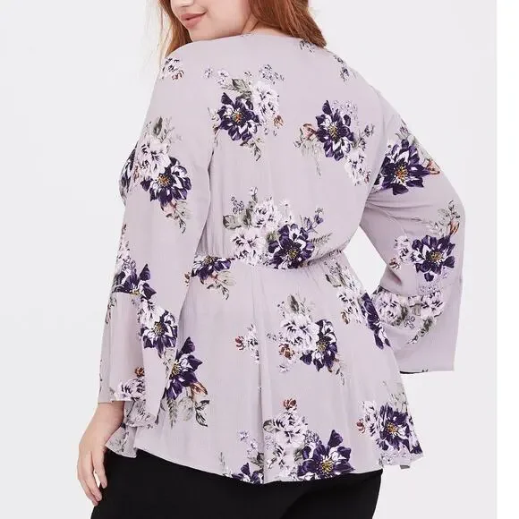 Torrid Lavender Floral Blouse - Picture 2 of 12